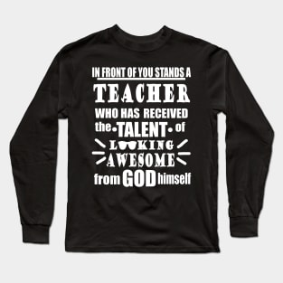 Teacher lessons gift idea funny saying Long Sleeve T-Shirt